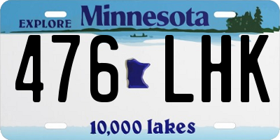 MN license plate 476LHK
