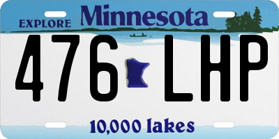 MN license plate 476LHP