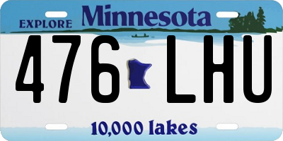 MN license plate 476LHU