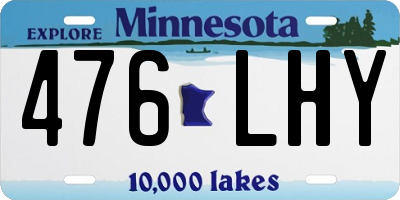 MN license plate 476LHY