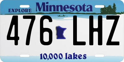 MN license plate 476LHZ