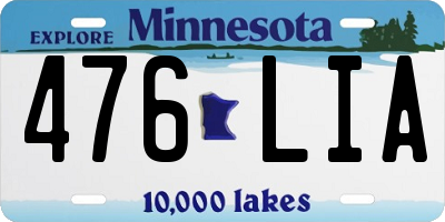 MN license plate 476LIA