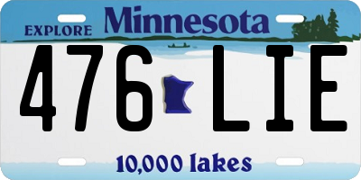 MN license plate 476LIE