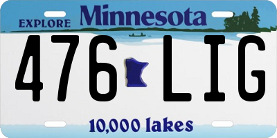 MN license plate 476LIG
