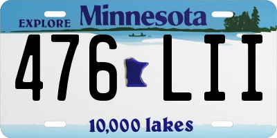 MN license plate 476LII