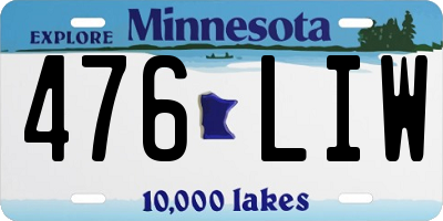 MN license plate 476LIW