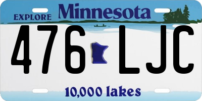 MN license plate 476LJC