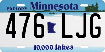 MN license plate 476LJG