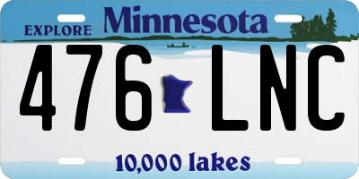 MN license plate 476LNC