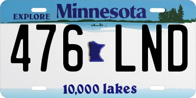 MN license plate 476LND