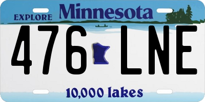 MN license plate 476LNE