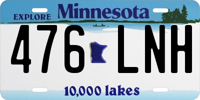 MN license plate 476LNH