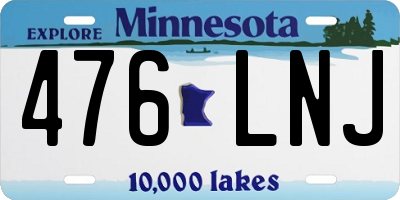 MN license plate 476LNJ