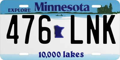 MN license plate 476LNK