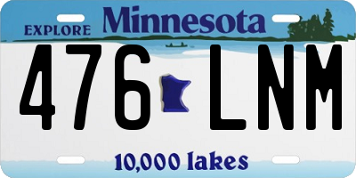 MN license plate 476LNM