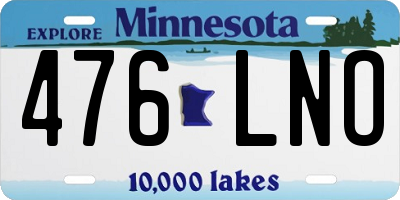 MN license plate 476LNO