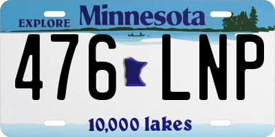 MN license plate 476LNP