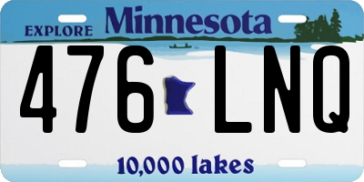 MN license plate 476LNQ