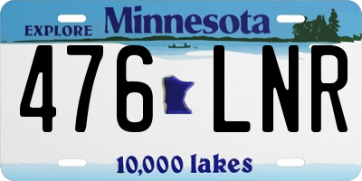MN license plate 476LNR
