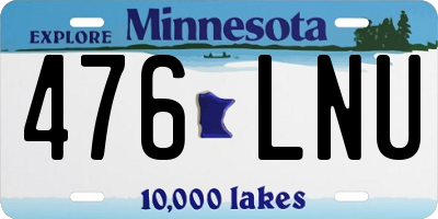 MN license plate 476LNU
