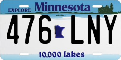 MN license plate 476LNY