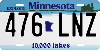 MN license plate 476LNZ
