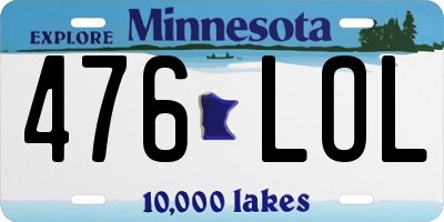 MN license plate 476LOL