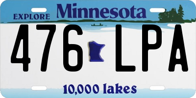 MN license plate 476LPA