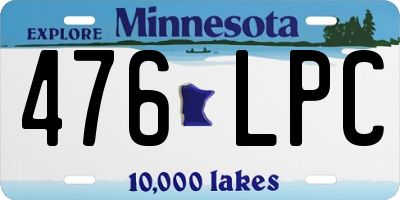 MN license plate 476LPC