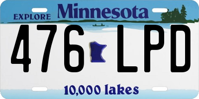 MN license plate 476LPD