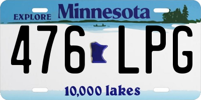 MN license plate 476LPG