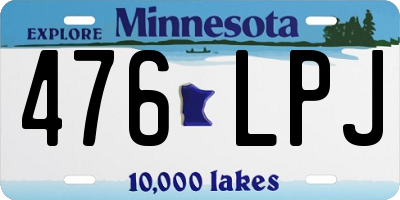 MN license plate 476LPJ