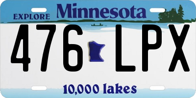 MN license plate 476LPX