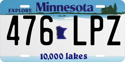 MN license plate 476LPZ
