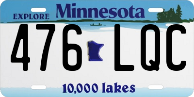 MN license plate 476LQC