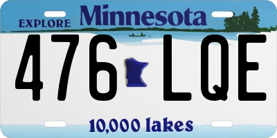 MN license plate 476LQE