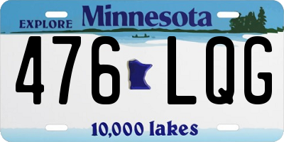 MN license plate 476LQG