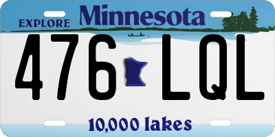 MN license plate 476LQL
