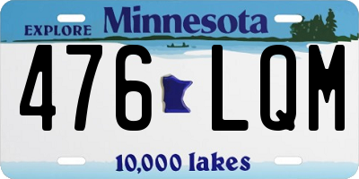 MN license plate 476LQM