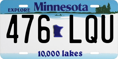 MN license plate 476LQU