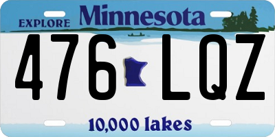 MN license plate 476LQZ