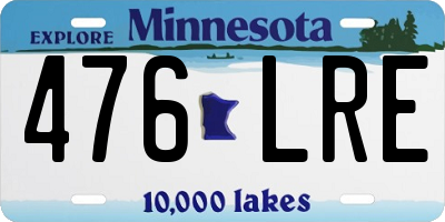 MN license plate 476LRE