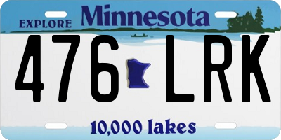 MN license plate 476LRK