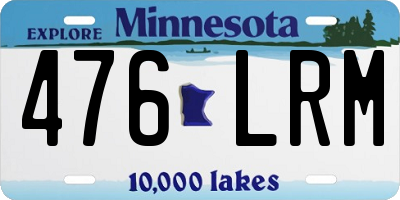 MN license plate 476LRM
