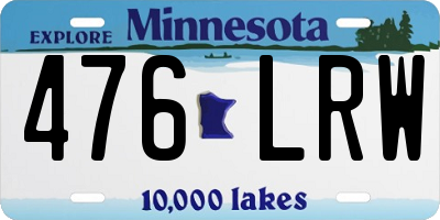 MN license plate 476LRW