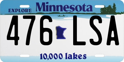MN license plate 476LSA