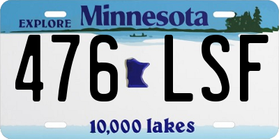 MN license plate 476LSF
