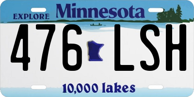 MN license plate 476LSH