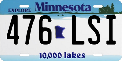 MN license plate 476LSI