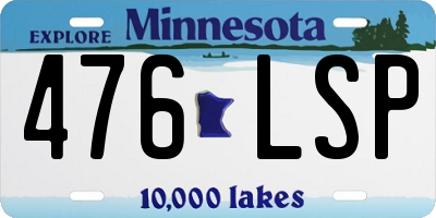 MN license plate 476LSP